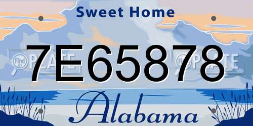 7E65878 Alabama License Plate