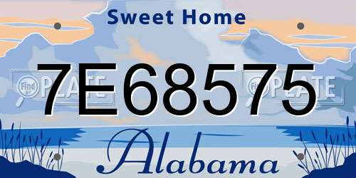 7E68575 Alabama License Plate