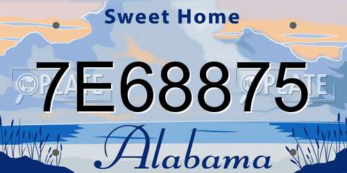 7E68875 Alabama License Plate