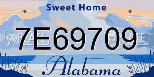 7E69709 Alabama License Plate