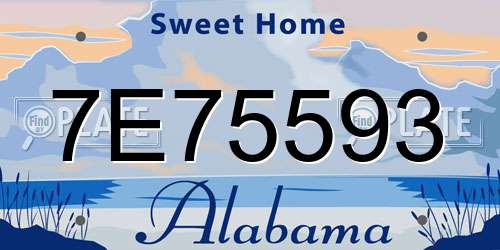 7E75593 Alabama License Plate