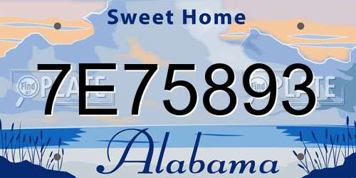 7E75893 Alabama License Plate