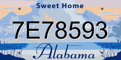 7E78593 Alabama License Plate