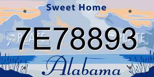 7E78893 Alabama License Plate