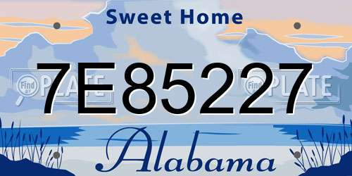 7E85227 Alabama License Plate