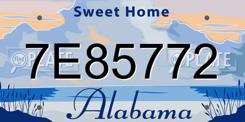 7E85772 Alabama License Plate