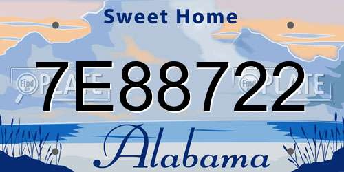 7E88722 Alabama License Plate