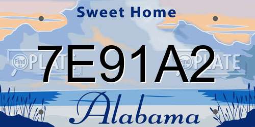 7E91A2 Alabama License Plate