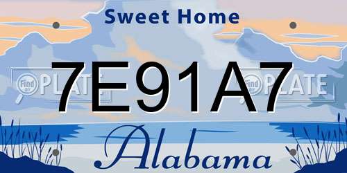 7E91A7 Alabama License Plate