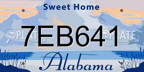 7EB641 Alabama License Plate