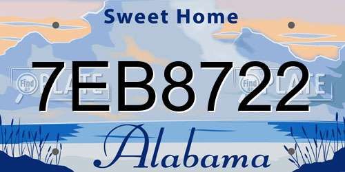 7EB8722 Alabama License Plate