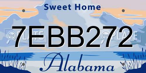 7EBB272 Alabama License Plate