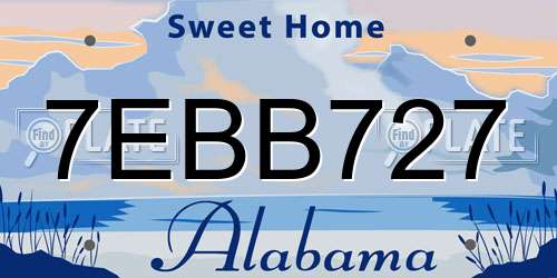 7EBB727 Alabama License Plate