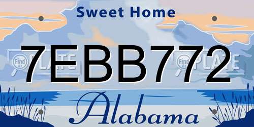 7EBB772 Alabama License Plate