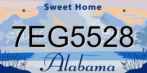7EG5528 Alabama License Plate