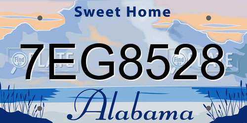 7EG8528 Alabama License Plate