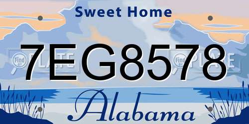 7EG8578 Alabama License Plate