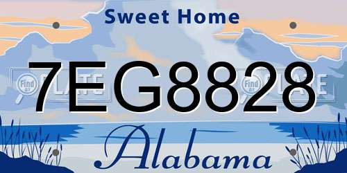 7EG8828 Alabama License Plate