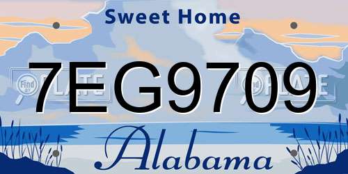 7EG9709 Alabama License Plate