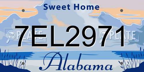 7EL2971 Alabama License Plate