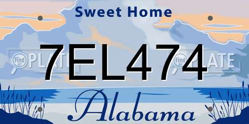7EL474 Alabama License Plate