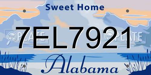 7EL7921 Alabama License Plate