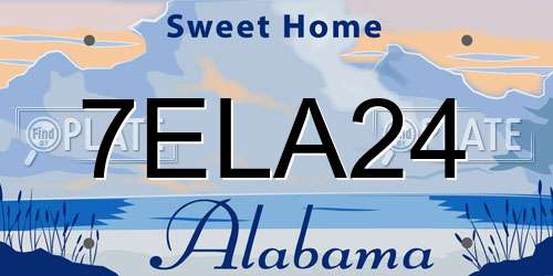 7ELA24 Alabama License Plate