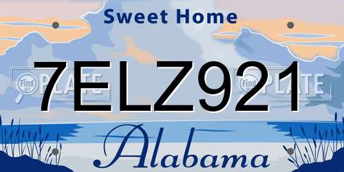 7ELZ921 Alabama License Plate