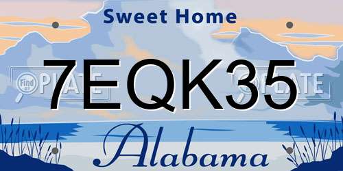 7EQK35 Alabama License Plate
