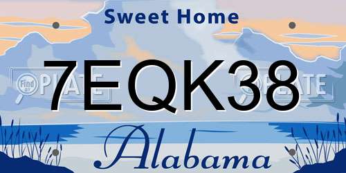 7EQK38 Alabama License Plate