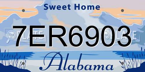 7ER6903 Alabama License Plate
