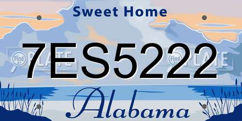 7ES5222 Alabama License Plate