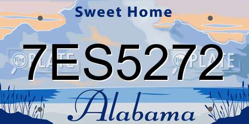 7ES5272 Alabama License Plate