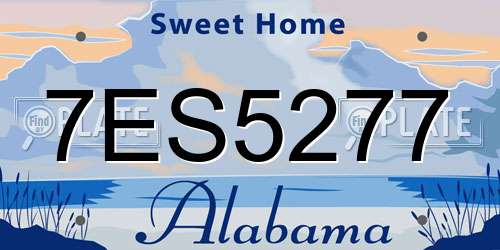 7ES5277 Alabama License Plate