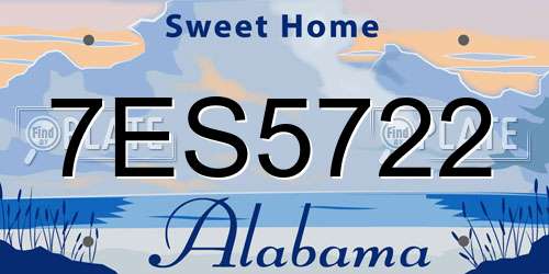 7ES5722 Alabama License Plate