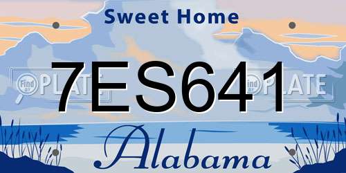 7ES641 Alabama License Plate