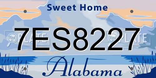 7ES8227 Alabama License Plate