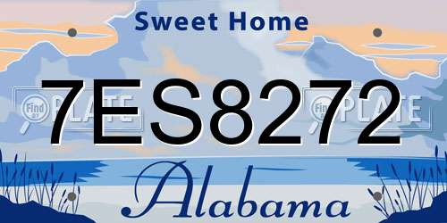 7ES8272 Alabama License Plate