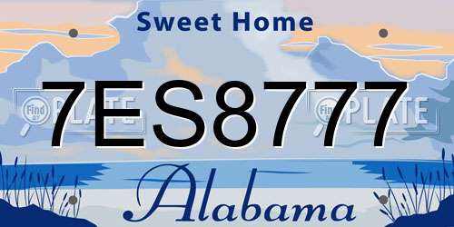 7ES8777 Alabama License Plate