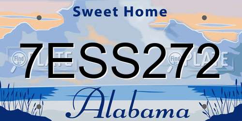 7ESS272 Alabama License Plate