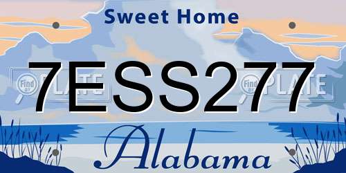 7ESS277 Alabama License Plate