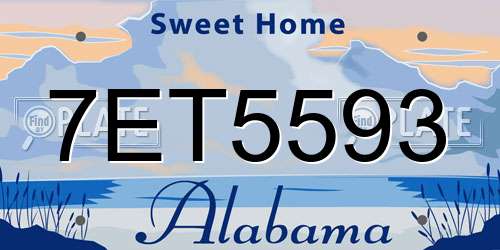 7ET5593 Alabama License Plate