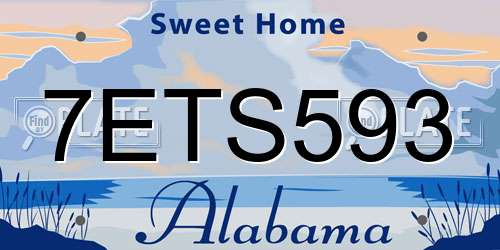 7ETS593 Alabama License Plate