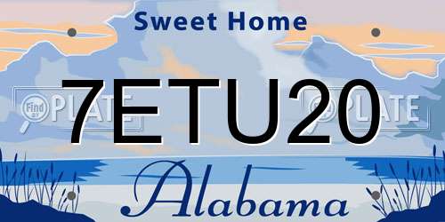 7ETU20 Alabama License Plate