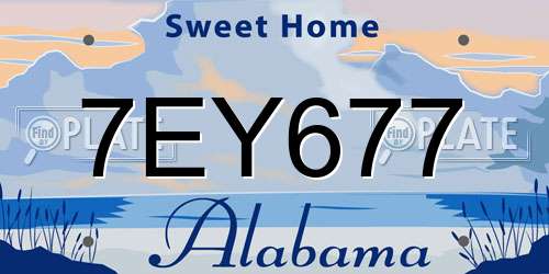 7EY677 Alabama License Plate