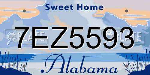 7EZ5593 Alabama License Plate