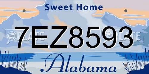 7EZ8593 Alabama License Plate