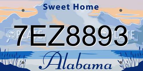 7EZ8893 Alabama License Plate