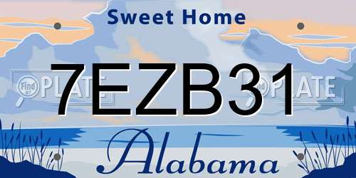 7EZB31 Alabama License Plate