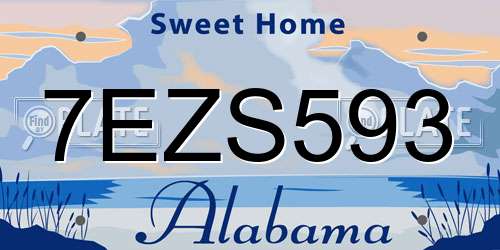7EZS593 Alabama License Plate